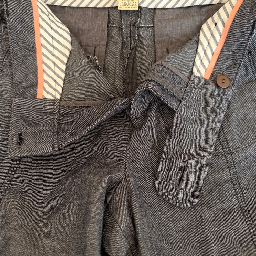 Elevenses Chambray Denim Trousers Buttons Belt Y2K Gorgeous NWoT - Picture 6 of 10
